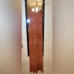 Fire Los Angeles Rust and Pink Chevron Dress Medium